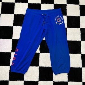 PINK chicago cubs cropped lounge sweatpants